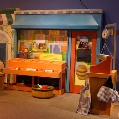 Curious George exhibit produce area